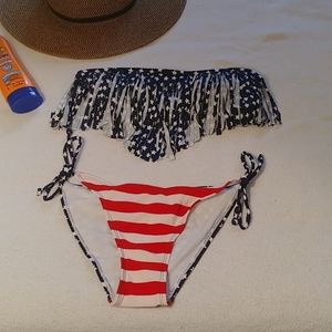 NWOT Fringe Bandeau Bikini